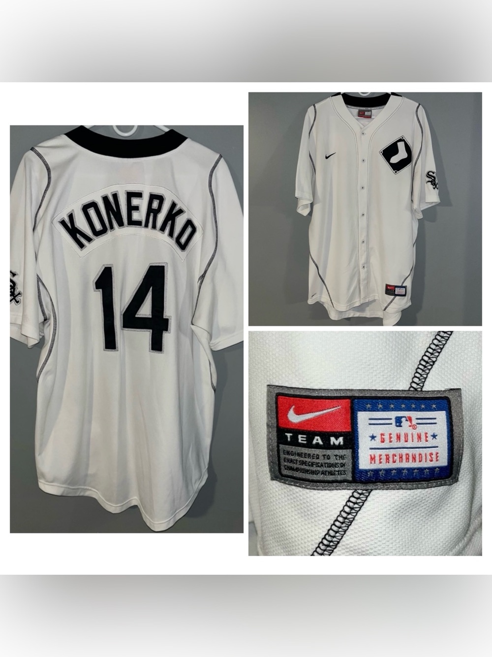 Chicago White Sox VINTAGE No. 14 Paul Konerko Authentic NIKE MLB Baseball Jersey
